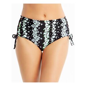 CALIFORNIA WAVES Women's Black Stretch Bikini Side Tie Swimsuit Bottom XS